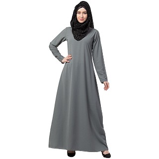 A-line inner abaya- Grey