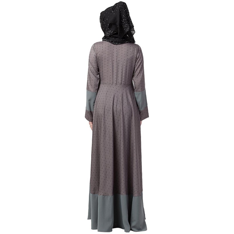 Abaya online- Buy polka dotted Flare dress abaya at www.shiddat.com